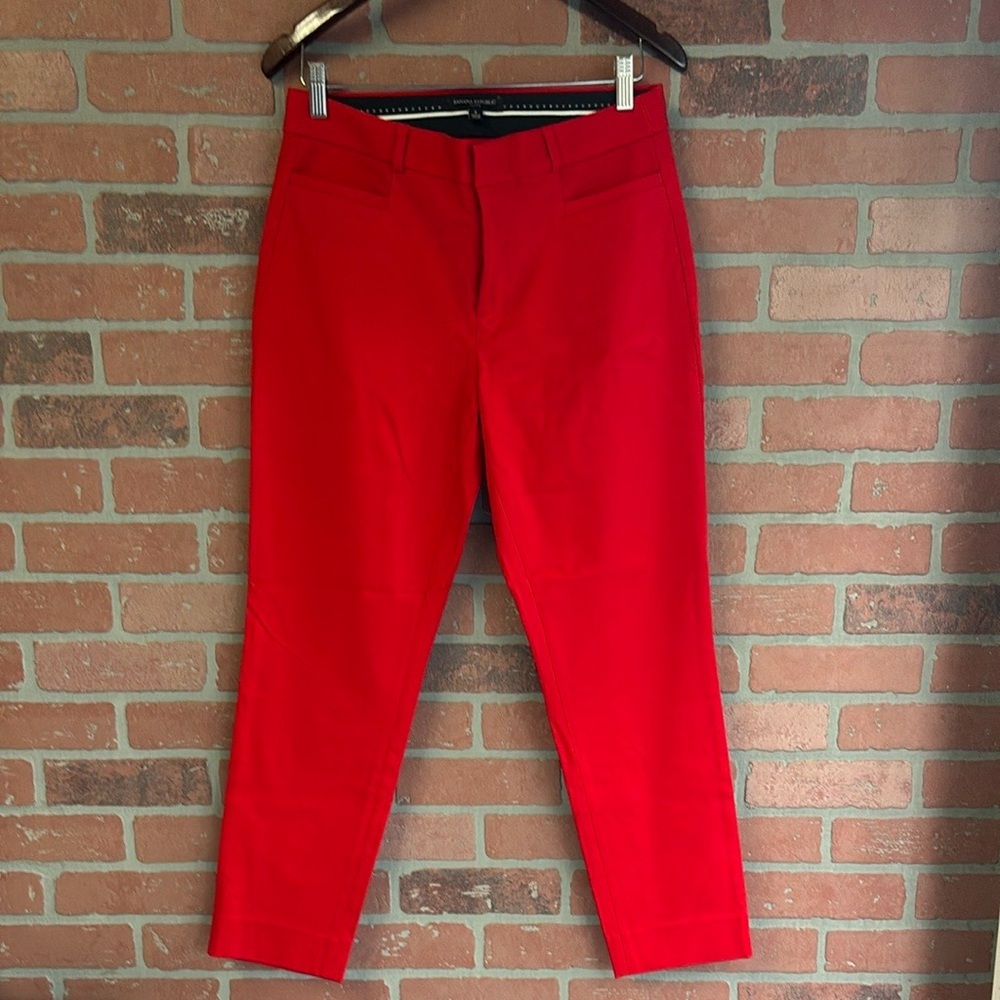 Banana Republic Sloan Bold Red Pants size 8 - Picture 2 of 6